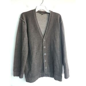 Codice Men Brown Knit Wool & Alpaca Blend Button Front Sweater size EU 52/XL